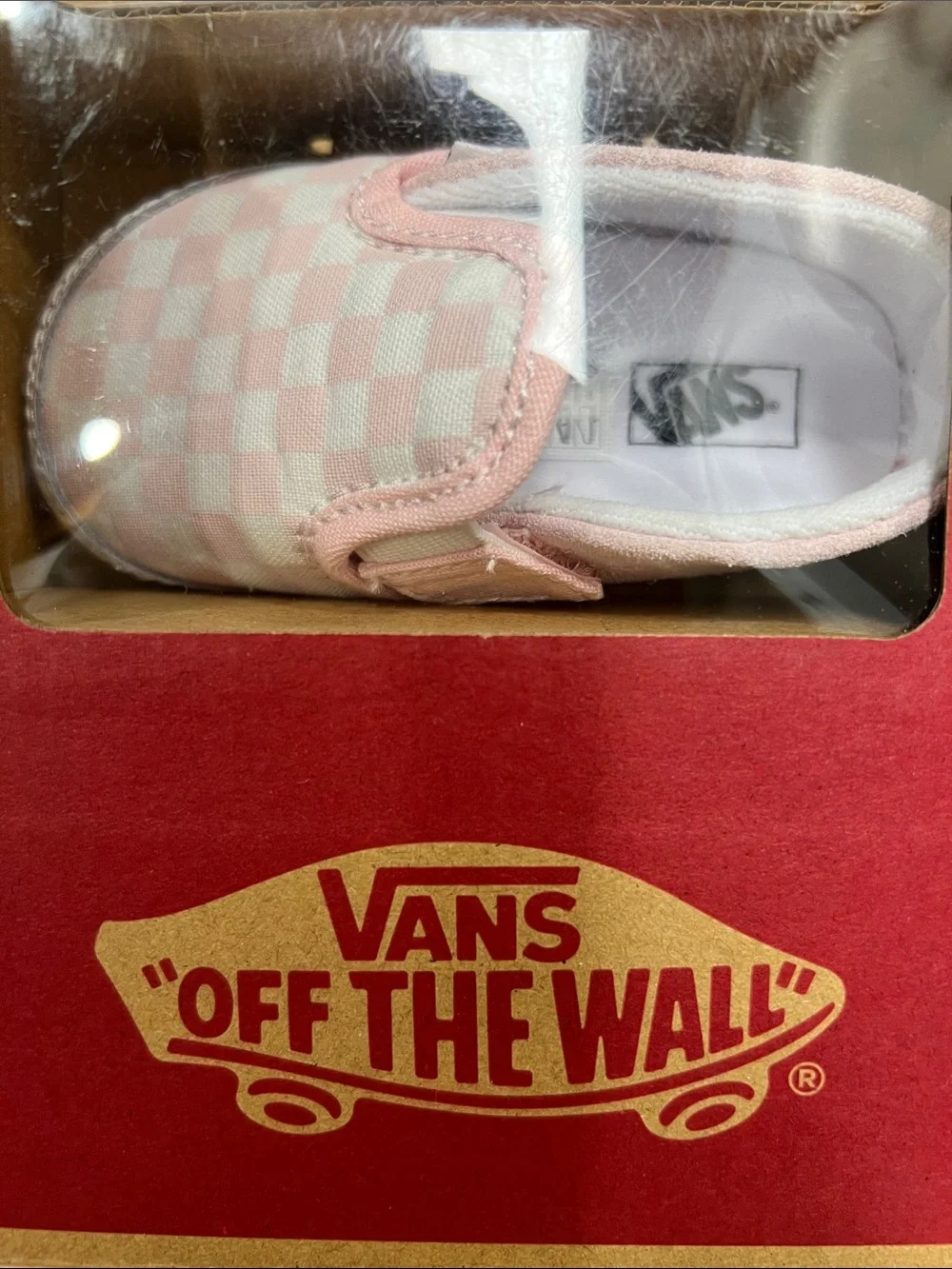 Vans Pink Checkered Slip-On Crib Baby Shoes